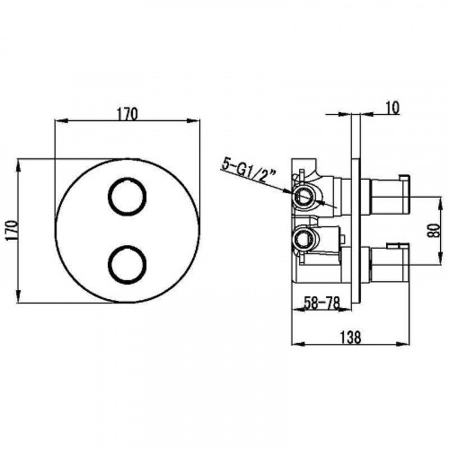 Смеситель для душа Lemark Yeti LM7828C с термостатом Хром