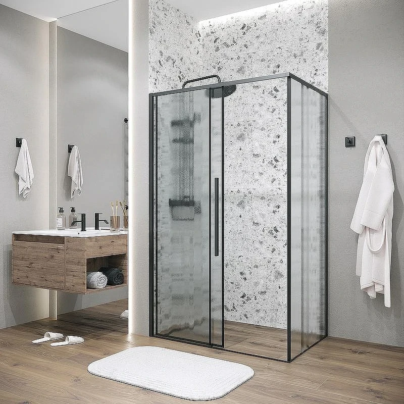 Душевой уголок Grossman Galaxy 130х90 120.K33.01.1390.21.02 профиль Черный матовый стекло шиншилла