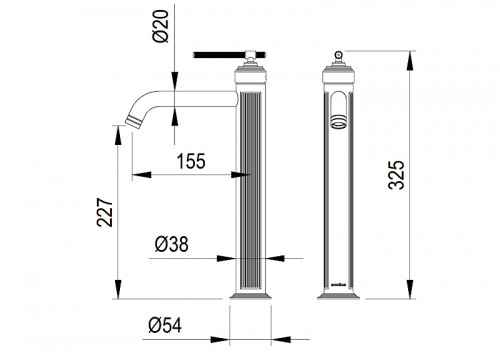 Смеситель для раковины Boheme Eterna 172-NB цвет Брашированный никель