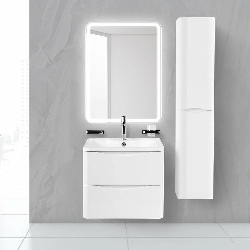 Тумба под раковину BelBagno ACQUA-600-2C-SO-BL подвесная Bianco Lucido МДФ / ЛДСП