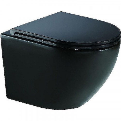 Комплект унитаза с инсталляцией WeltWasser AMBERG 350 ST + MERZBACH 041 XL MT-BL + AMBERG RD-BL 10000010928 цвет Черный матовый с сиденьем Микролифт и клавишей смыва цвет Черный