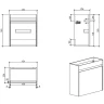 Тумба под раковину BelBagno Pietra Mini 46 L PIETRA MINI-460-1A-SO-SCM-L подвесная Stucco Cemento МДФ / ЛДСП