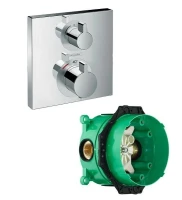 Смеситель для душа Hansgrohe Ecostat Square 15714000S с термостатом цвет Хром