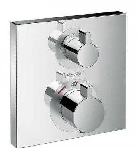 Смеситель для душа Hansgrohe Ecostat Square 15714000S с термостатом цвет Хром