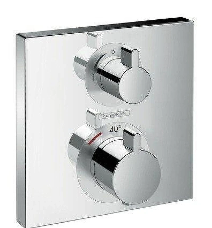 Смеситель для душа Hansgrohe Ecostat Square 15714000S с термостатом цвет Хром
