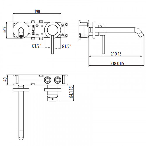 Смеситель для раковины Gattoni Circle Two 9135/91C0 Хром латунь