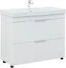 Тумба с раковиной Aquanet Ирис new 100 342096 цвет Белый глянец