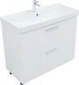 Тумба с раковиной Aquanet Ирис new 100 342096 цвет Белый глянец