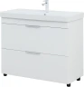 Тумба с раковиной Aquanet Ирис new 100 342096 цвет Белый глянец