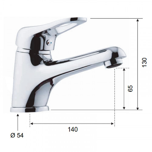 Смеситель для раковины Remer Kiss K11L Хром латунь