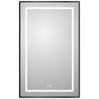Зеркало BelBagno Kraft 50 SPC-KRAFT-500-800-LED-TCH-WARM-NERO с подсветкой Черное с сенсорным выключателем и подогревом стекло