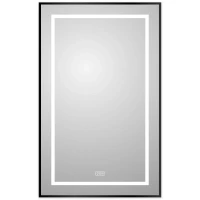 Зеркало BelBagno Kraft 50 SPC-KRAFT-500-800-LED-TCH-WARM-NERO с подсветкой Черное с сенсорным выключателем и подогревом стекло