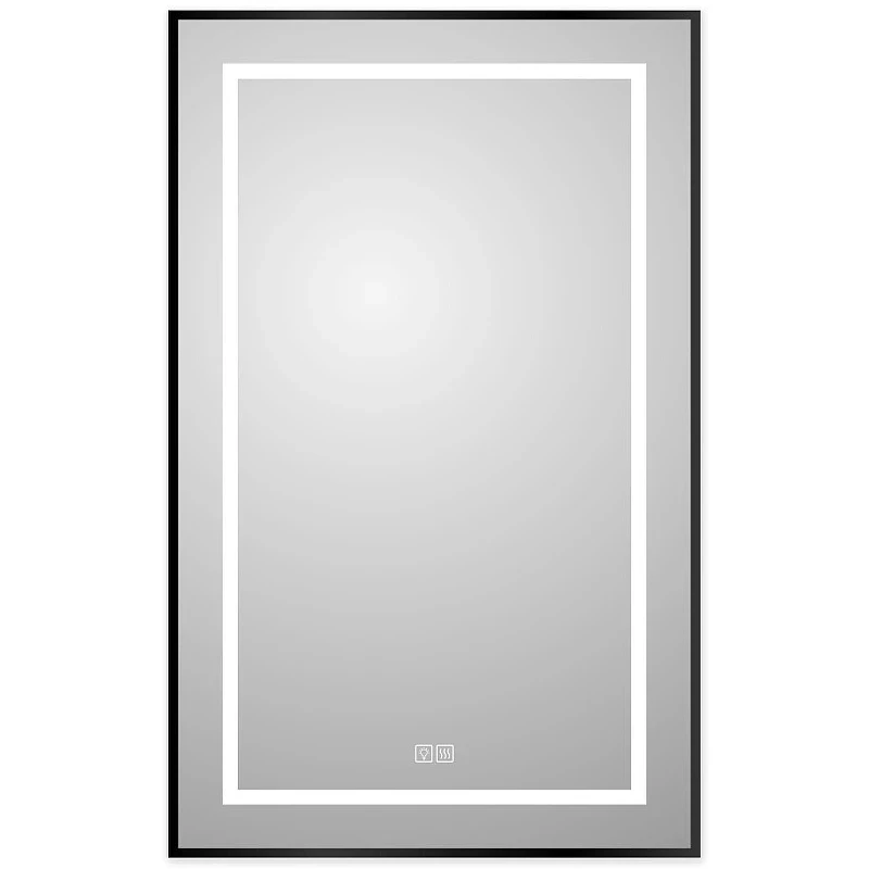 Зеркало BelBagno Kraft 50 SPC-KRAFT-500-800-LED-TCH-WARM-NERO с подсветкой Черное с сенсорным выключателем и подогревом стекло