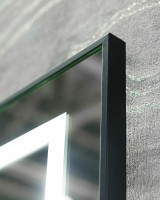 Зеркало BelBagno Kraft 50 SPC-KRAFT-500-800-LED-TCH-WARM-NERO с подсветкой Черное с сенсорным выключателем и подогревом стекло