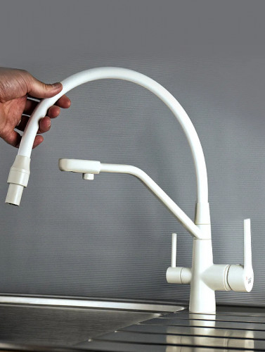 Смеситель для кухни Viko V-5504 Белый латунь