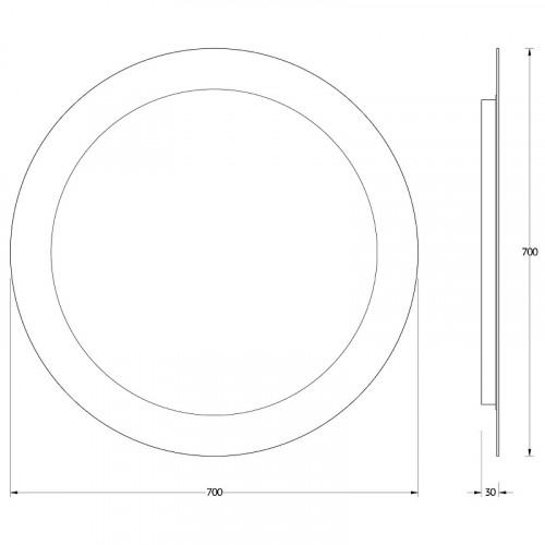 Зеркало Evoform Ledshine d70 BY 2524 с подсветкой 16.5 W - без выключателя - нейтральный белый свет стекло