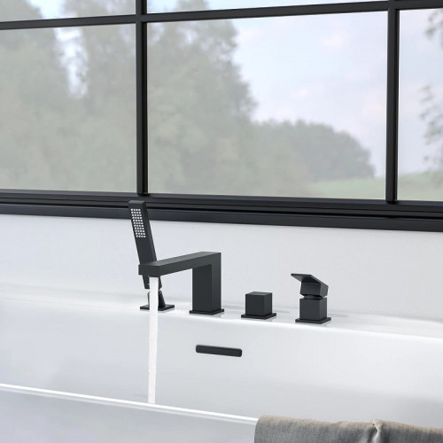 Смеситель на борт ванны Aquatek Либра AQ1648MB Черный матовый латунь