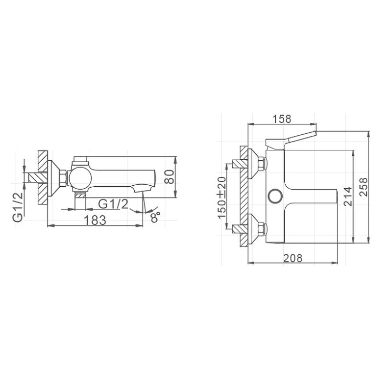 Смеситель для ванны Frap H44-8 F3244-8