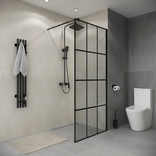 Душевая перегородка Niagara Eco 70 NG-552-70BLACK профиль Черный матовый стекло прозрачное