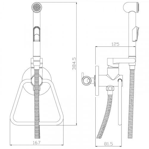 Гигиенический душ со смесителем Rossinka X25-55 Хром