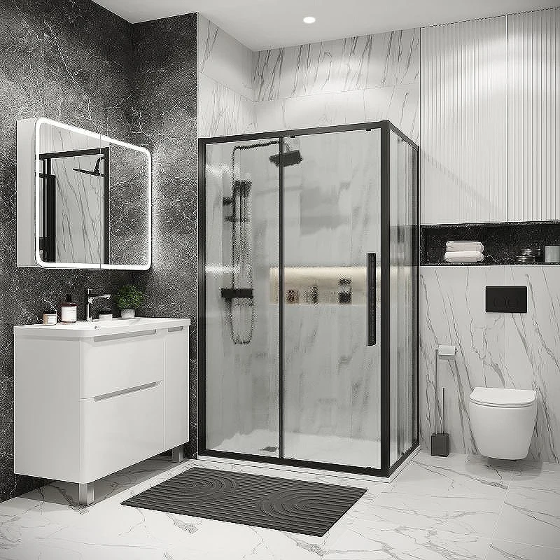 Душевой уголок Grossman Cosmo 120х90 120.K33.02.1290.21.02 профиль Черный матовый стекло шиншилла