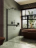 Душевая перегородка Maybah Glass MGD-737-6ш 890x1950 в широком профиле Черный стекло сатиновое