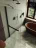 Душевая перегородка Maybah Glass MGD-737-6ш 890x1950 в широком профиле Черный стекло сатиновое