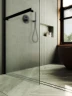 Душевая перегородка Maybah Glass MGD-737-6ш 890x1950 в широком профиле Черный стекло сатиновое