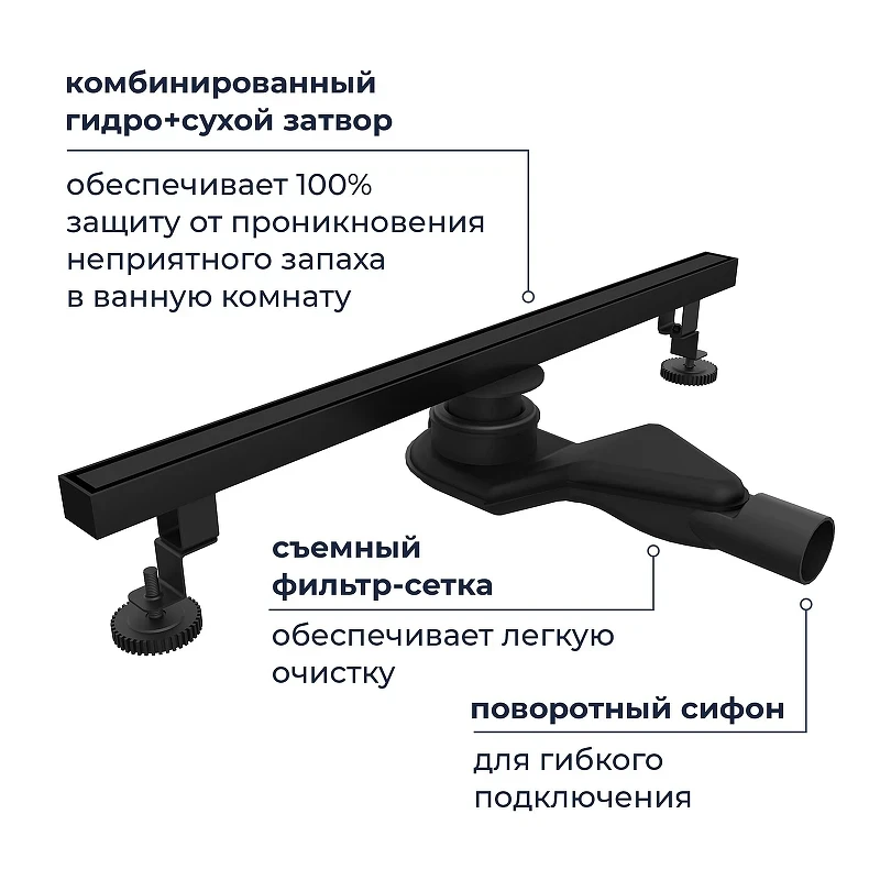 Душевой лоток RGW SDR-51B-80 76215180-04 с решеткой цвет Черный