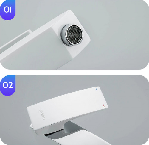 Смеситель для раковины Gappo G07 G1007-78 Белый Хром латунь