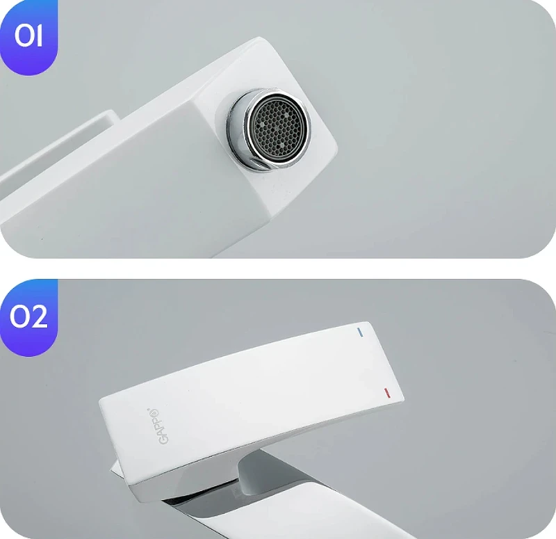 Смеситель для раковины Gappo G07 G1007-78 Белый Хром латунь