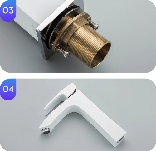 Смеситель для раковины Gappo G07 G1007-78 Белый Хром латунь