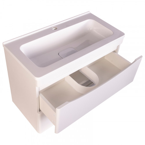 Тумба под раковину Style Line Бергамо 70 СС-00002320 подвесная Белая антискрейч МДФ / ЛДСП