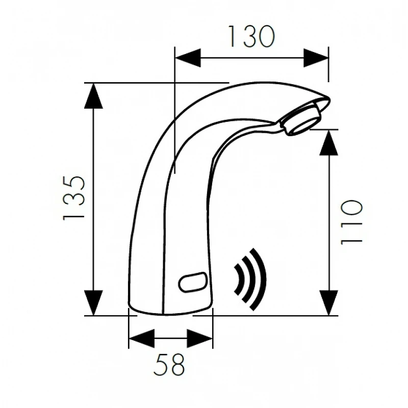 Смеситель для раковины Kaiser Sensor 38411 Хром латунь
