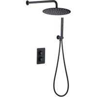 Душевая система Allen Brau Priority 5.31013-31 с термостатом Черная матовая латунь встраиваемый