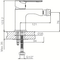 Смеситель для биде Haiba HB50505-8 Белый латунь