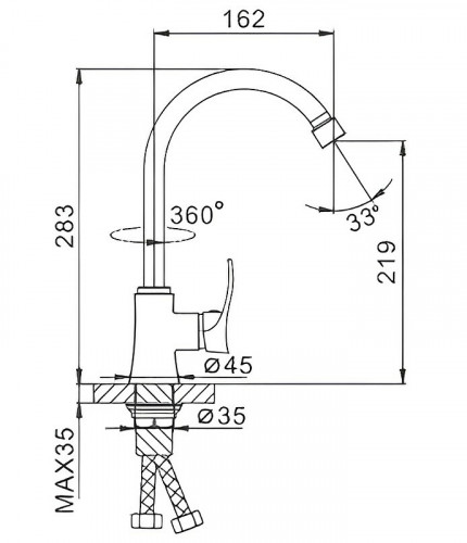 Смеситель для кухни Frap F40501 Хром