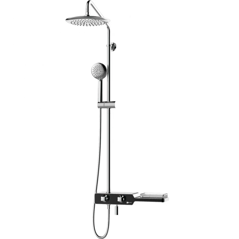 Душевая система Lemark Tropic LM7009C Хром Черный латунь на стену