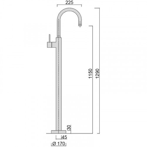 Смеситель для раковины Giulini Futuro F6590 Хром латунь на пол