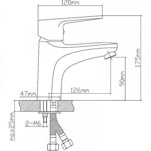 Смеситель для раковины Ростовская Мануфактура Сантехники Boou B8282-1 Хром латунь