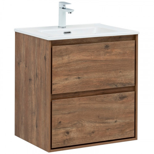 Тумба под раковину Aquanet Милан 60 336377 подвесная Дуб рустикальный МДФ / ЛДСП