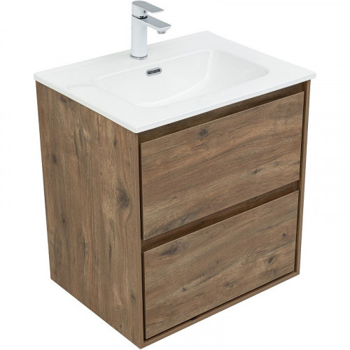 Тумба под раковину Aquanet Милан 60 336377 подвесная Дуб рустикальный МДФ / ЛДСП