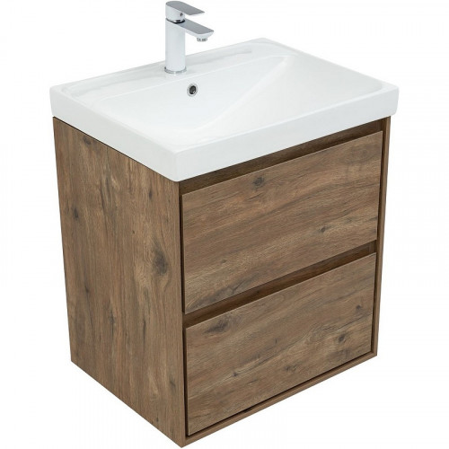 Тумба под раковину Aquanet Милан 60 336377 подвесная Дуб рустикальный МДФ / ЛДСП