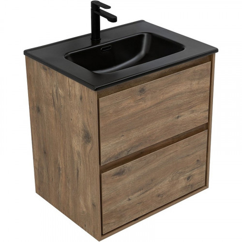 Тумба под раковину Aquanet Милан 60 336377 подвесная Дуб рустикальный МДФ / ЛДСП