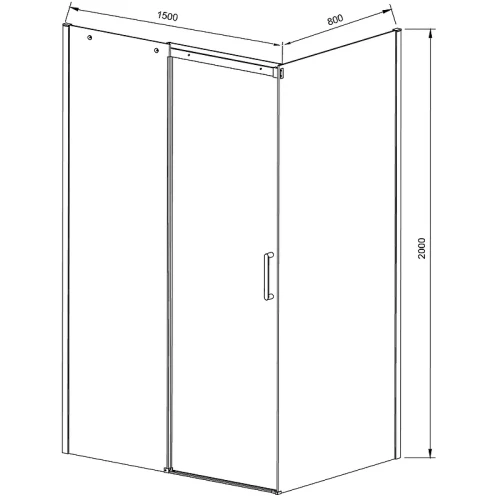 Душевой уголок Vincea Dice 150x80 VSR-4D8015CLGM профиль Вороненая сталь стекло прозрачное