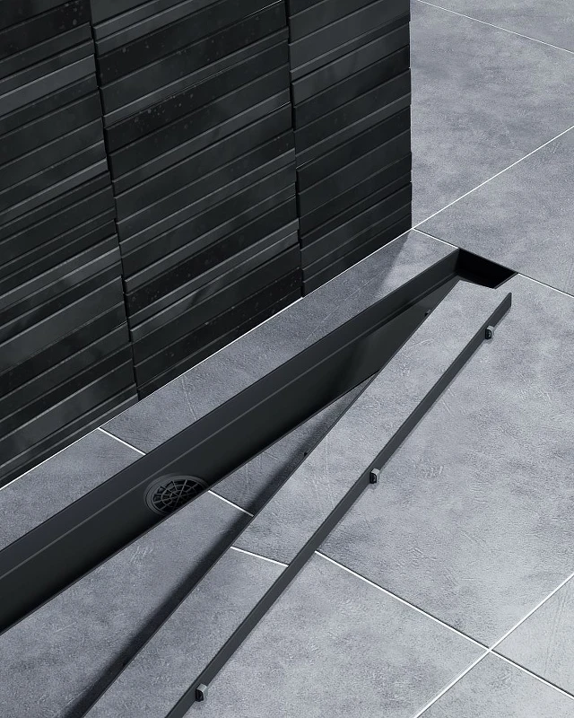 Душевой лоток Timo Drain System 60 DS230206/03 с Черной матовой решеткой / под плитку