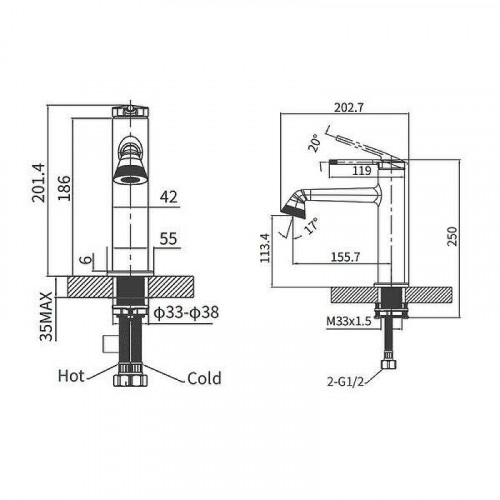 Смеситель для раковины Arrow AMP11855LF90 цвет Серый