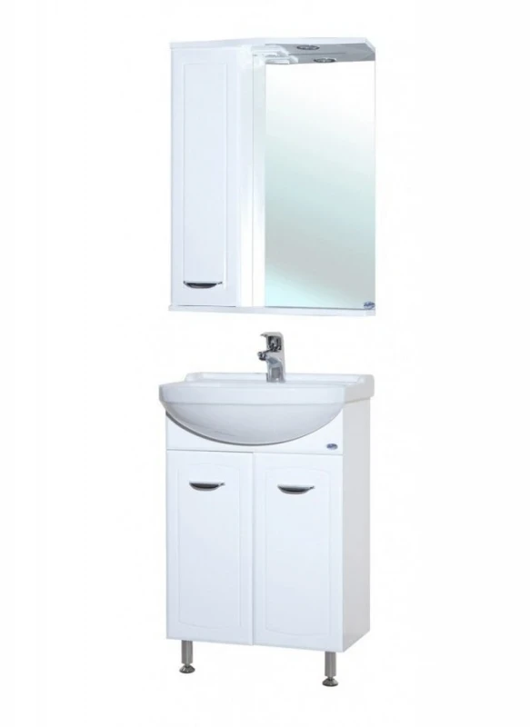 Зеркало со шкафом Bellezza Классик 60 L 4611909002017 с подсветкой Белое МДФ / ЛДСП, стекло