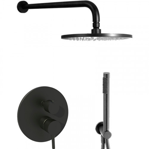 Душевая система Paffoni Light KITLIG018NO Черная матовая латунь встраиваемый