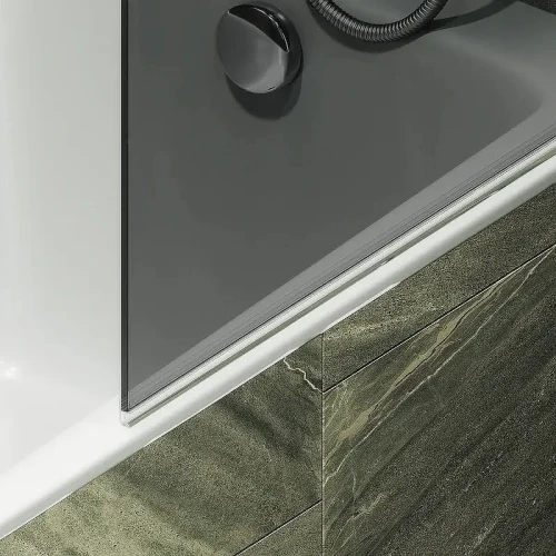Шторка для ванны Maybah Glass MGV-785-6 700х1400 поворотная на монопетле с полотенцедержателем Черный стекло графитовое